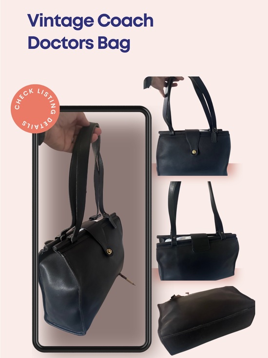 Coach Handbags - Vintage Coach Black Leather Doctor Bag – Glove‑Tanned Leather – Made in USA